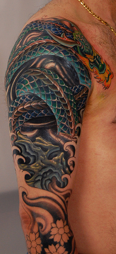 dragon tattoos on arm sleeve