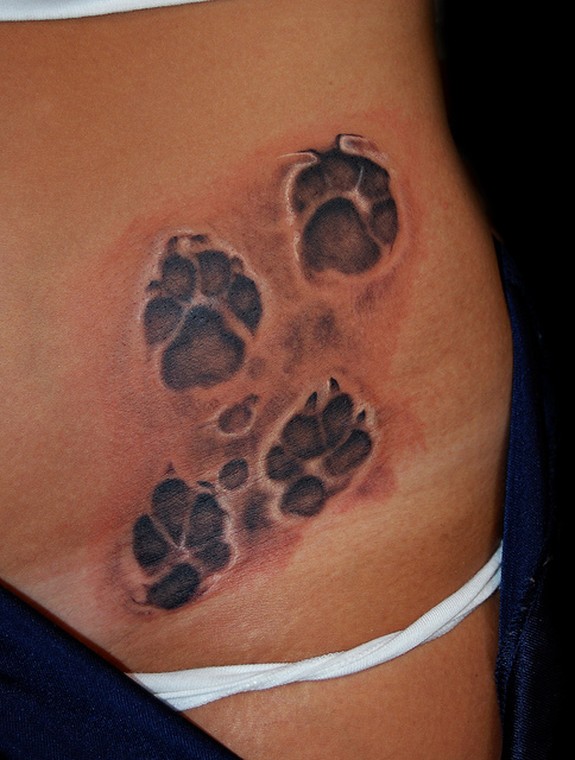 19 Leopard Paw Prints Tattoo Designs Images And Pictures