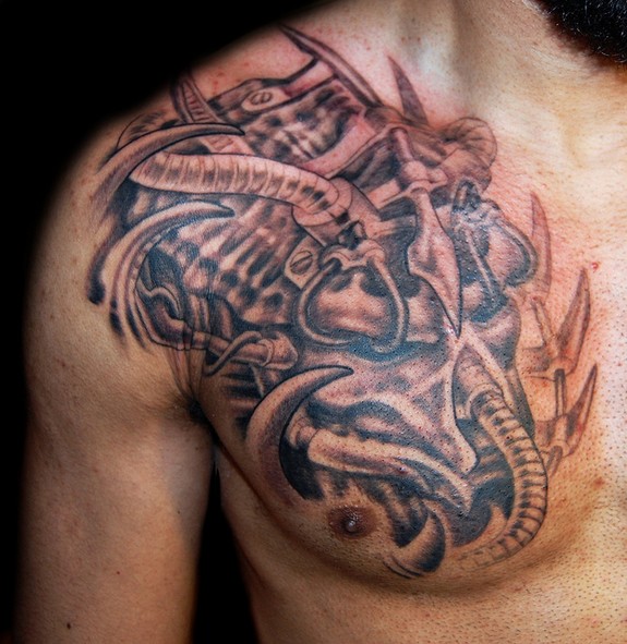 biomechanical scorpion tattoo