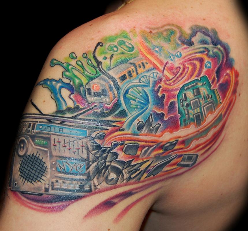 graffiti boombox tattoo