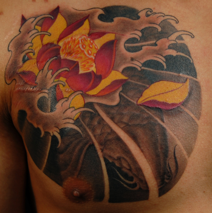 Koi Fish and Lotus Flower by Marvin Silva : Tattoos