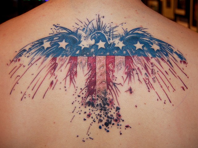 american flag tattoo back