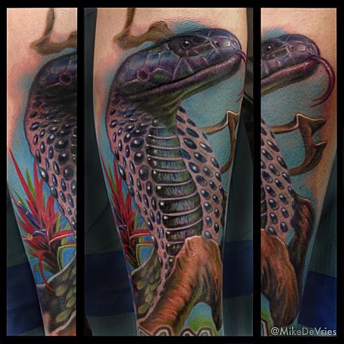 realistic snake tattoo cobra