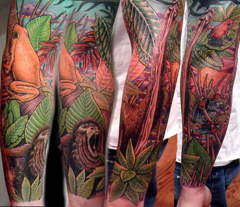 Tattoo uploaded by Laura ink  Tiger in the jungle sleeve tattoo  realistictattoo  Tattoodo