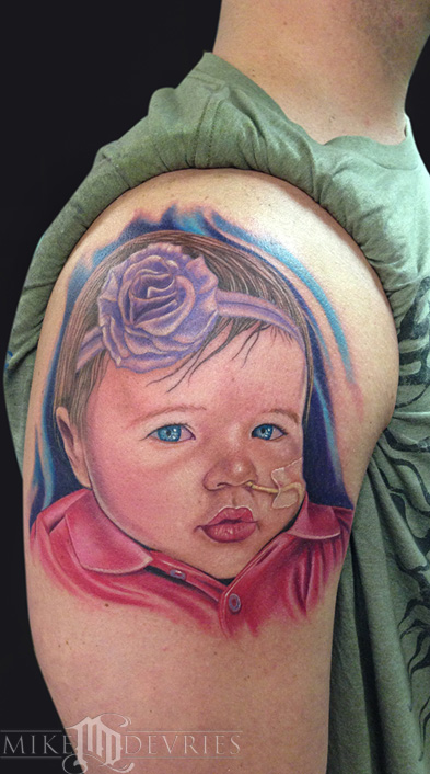 Tattoo Education Tattoos Portrait Baby Girl Tattoo