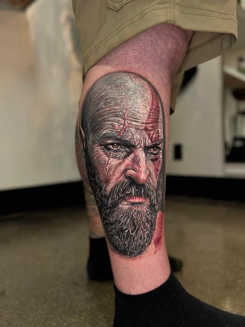 Kratos Tattoo Portrait by Mike DeVries: TattooNOW