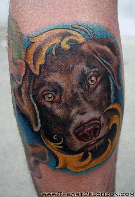 Black Lab and Madrone Branch by Edward Lott TattooNOW