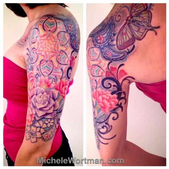 Caitlins Lacey Paisley half sleeve by Michele Wortman : Tattoos