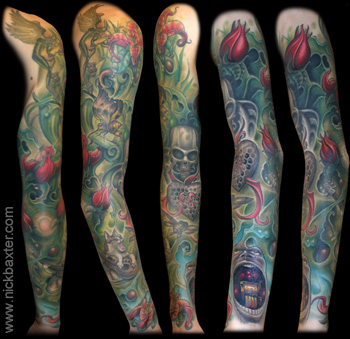 Forest Fantasy Sleeve by Nick Baxter : Tattoos