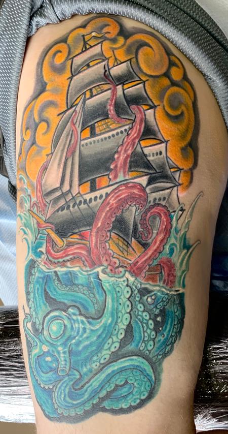tattoos/ - Octopus and ship tattoo - 141459