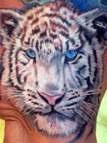 Buy Temporary White Tiger With Blue Eyes Tattoo Cat Tattoo Online in India   Etsy