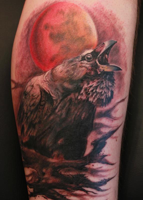 Sun  Moon Raven  Raven tattoo Eagle tattoos Spooky tattoos