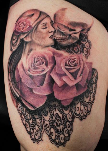 tattoo by tattoosbywill skull kiss of death on kev  Flickr