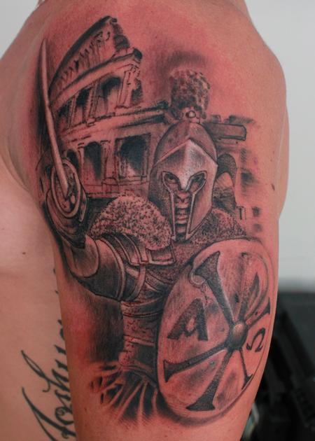 Roman Soldier Stabs Gladiator tattoo