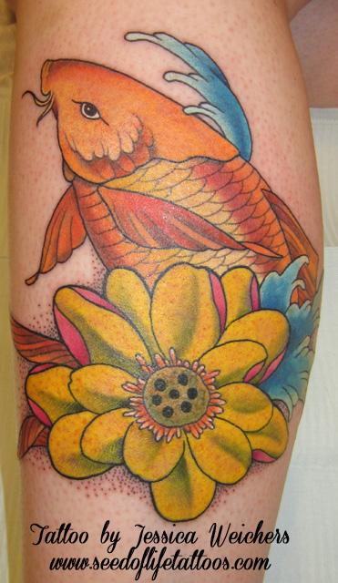 Koi with Lotus by Jessica Weichers: TattooNOW