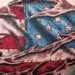 Tattoos - American Flag under ripped skin - 76940