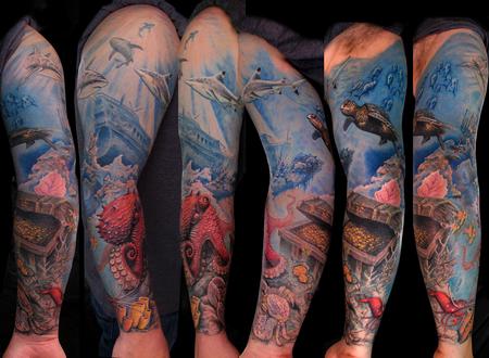 Underwater sleeve tattoo by Eva Huber | Eva Huber | Flickr