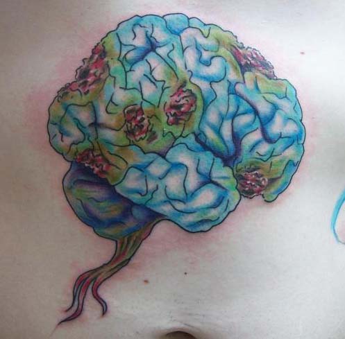 simple brain tattoos