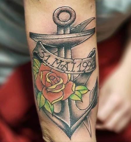 Pocket Watch and Anchor Rose Tattoo  Lillys Fine Tattoo  Facebook
