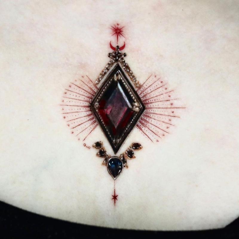 Ruby  Diamond Necklace  Best Tattoo Ideas For Men  Women
