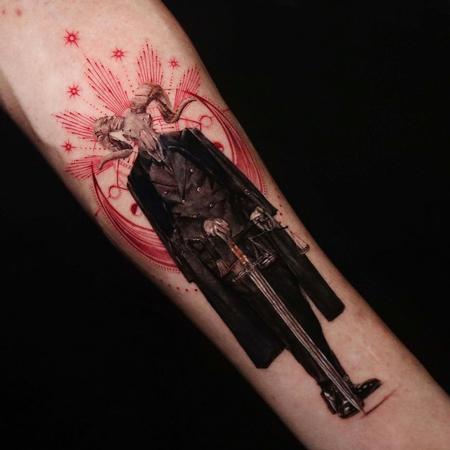 tattoos/ - Ram Skull Gentleman - 144230