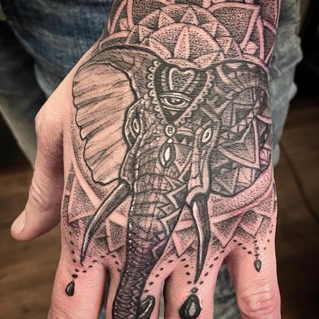 tattoos/ - Ornamental Hand Elephant - 144507