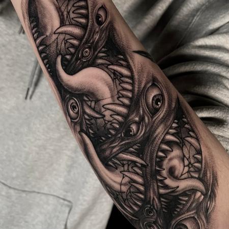 tattoos/ - Biomechanical Horror Blackwork - 144744