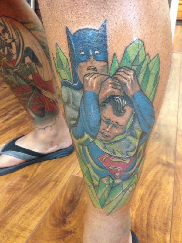 Batman and Superman by Anthony Ortega: TattooNOW