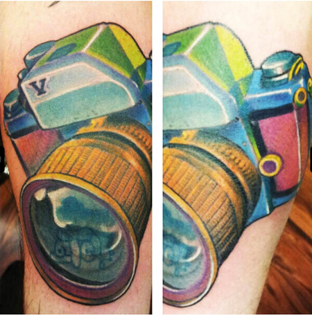 Camera Tattoo | Camera tattoo, Globe tattoos, Photographer tattoo