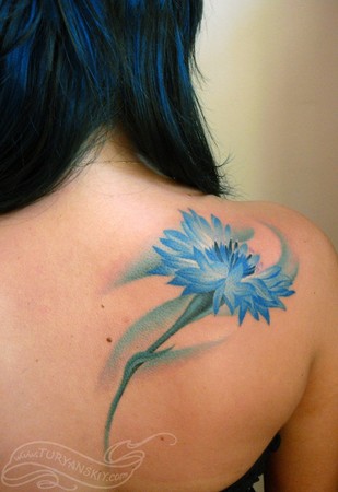 Large 'Cornflower' Temporary Tattoo (TO00023160) | eBay