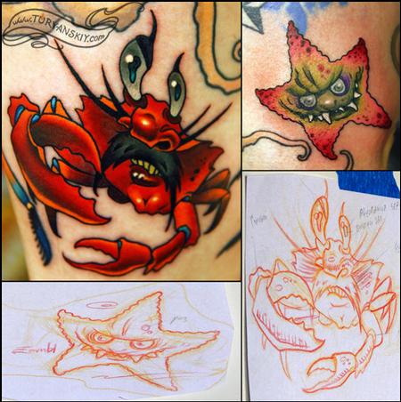 Crab tattoo design, vintage engraving. - Stock Illustration [12820464] -  PIXTA