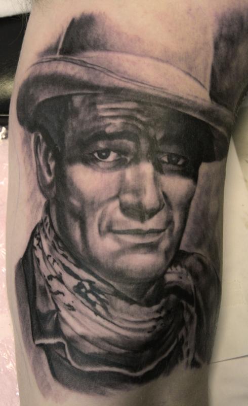 Unify Tattoo Company : Tattoos : Celebrity : John Wayne Portrait