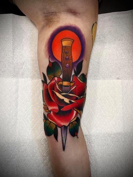 tattoos/ - Rose with dagger - 144877
