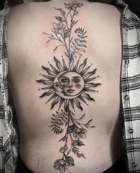 Little Tattoos — Fine line moon tattoo on the left shoulder. Tattoo...