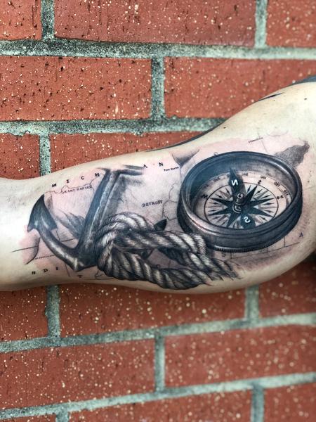 Anchor rope compass by Yoni: TattooNOW